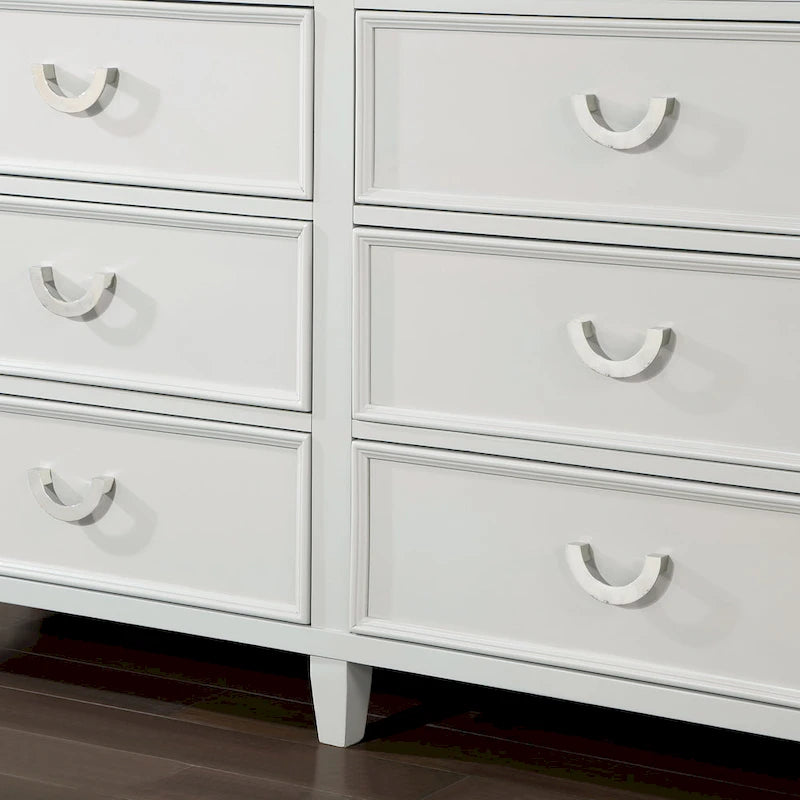 Commode blanche à 6 tiroirs, style de transition, simple
