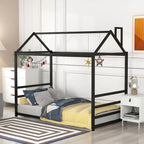 House-shaped Canopy Bed with Open Roof and Chimney