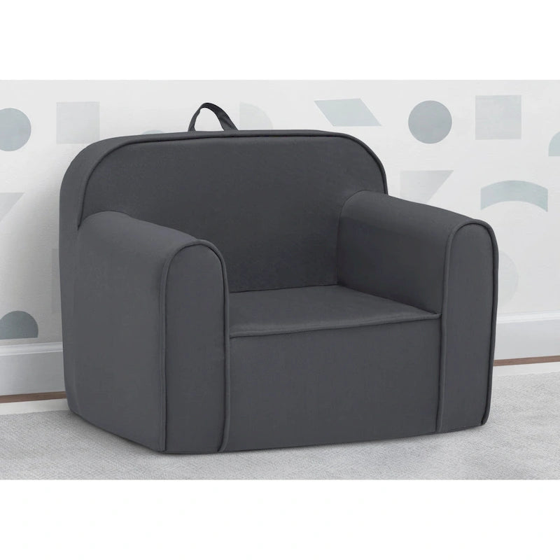 Fauteuil en mousse gris foncé pour enfants, style enfant en bas âge, 1 place