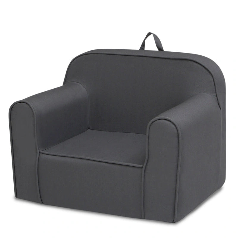 Fauteuil en mousse gris foncé pour enfants, style enfant en bas âge, 1 place