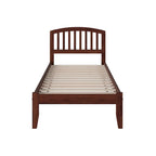 Lit plateforme simple extra long de style panneau en noyer pour 1 personne
