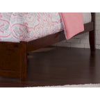 Lit plateforme Twin XL en noyer avec tête de lit de rangement et 2 tiroirs, simple