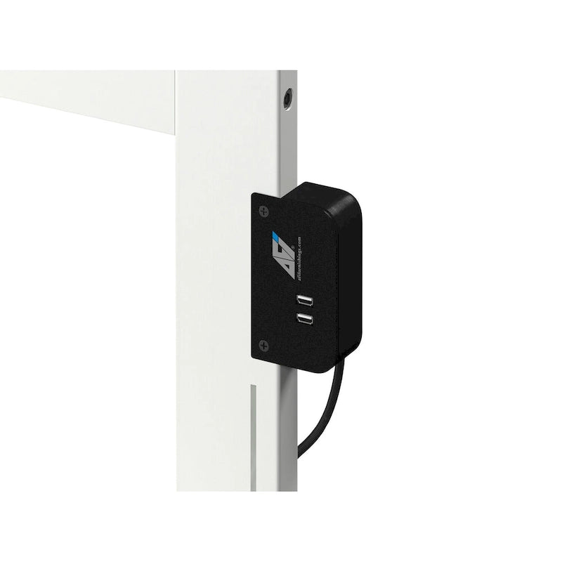 Lit superposé double blanc avec tiroirs et station de recharge, 2 couchages