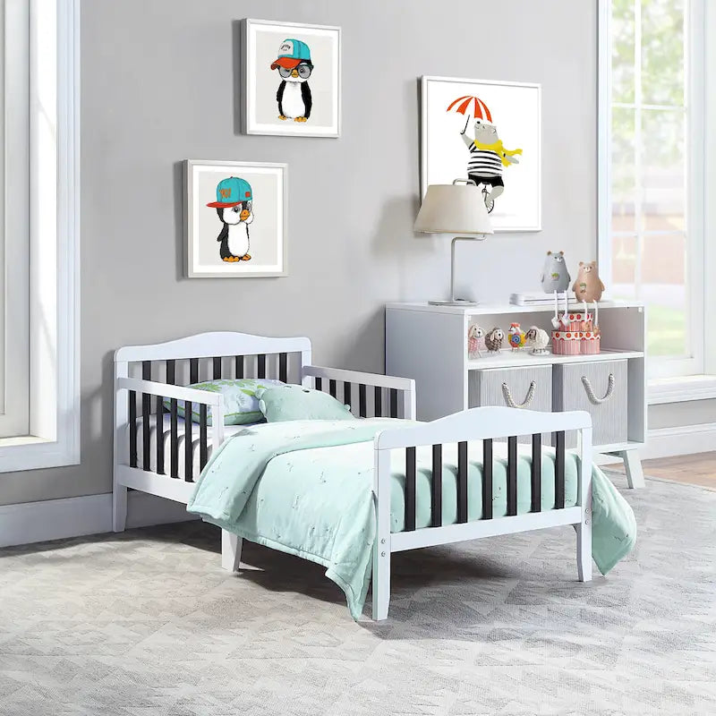 Lit pour enfant, style bas, coloris naturel/noir/blanc/bleu marine, pour 1 enfant