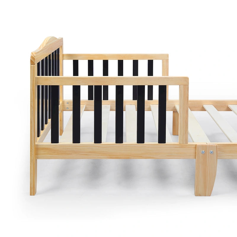 Lit pour enfant, style bas, coloris naturel/noir/blanc/bleu marine, pour 1 enfant