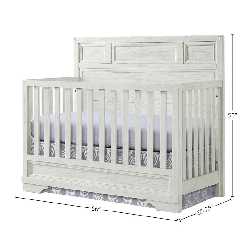 Lit de bébé convertible traditionnel 4-en-1 blanc – 1 enfant