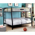 Tic Contemporary Black Metal Bunk Bed with Ladder by Furniture of America