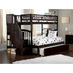 Westbrook Staircase Bunk Twin over Full with Twin Trundle in Espresso