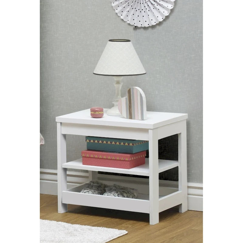 Table de chevet blanche classique à tiroir pour enfants