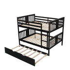 Lit superposé double sur double blanc/expresso/gris avec lit gigogne simple, 3 couchages