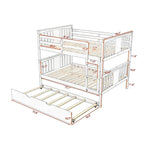 Lit superposé double sur double blanc/expresso/gris avec lit gigogne simple, 3 couchages
