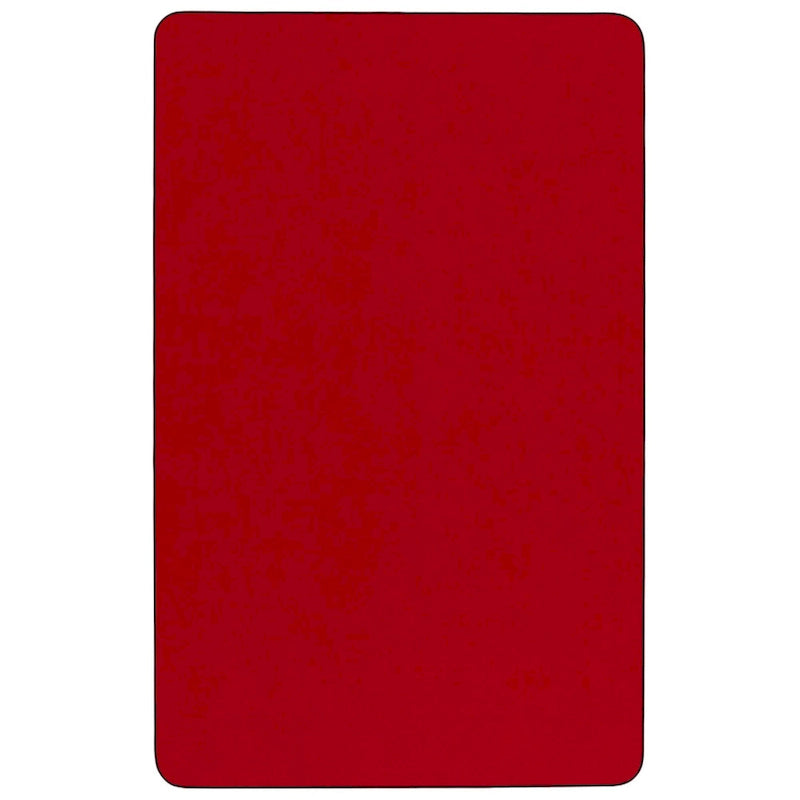 Table d'activités rectangulaire, hauteur réglable – Gris / Chêne / Rouge / Jaune, 8 adultes ou 10 enfants
