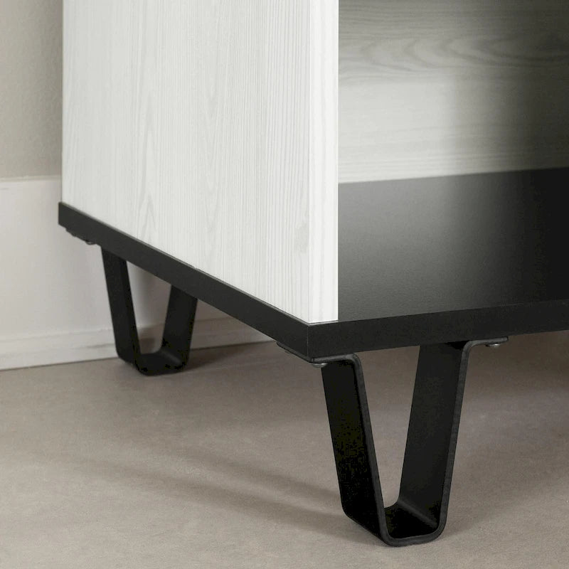 Table de chevet blanche à 1 tiroir pour enfants, style ferme