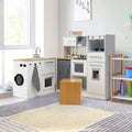 Ensemble de Cuisine et de Lave-Linge 2 pièces Blanc et Naturel pour Enfants, 3 ans et plus