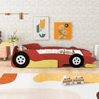 Lit plateforme en forme de voiture de course, taille twin, bleu/noir/rouge, 1 personne