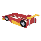 Lit plateforme en forme de voiture de course, taille twin, bleu/noir/rouge, 1 personne