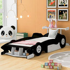 Lit plateforme en forme de voiture de course, taille twin, bleu/noir/rouge, 1 personne
