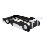 Lit plateforme en forme de voiture de course, taille twin, bleu/noir/rouge, 1 personne
