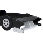 Lit plateforme en forme de voiture de course, taille twin, bleu/noir/rouge, 1 personne