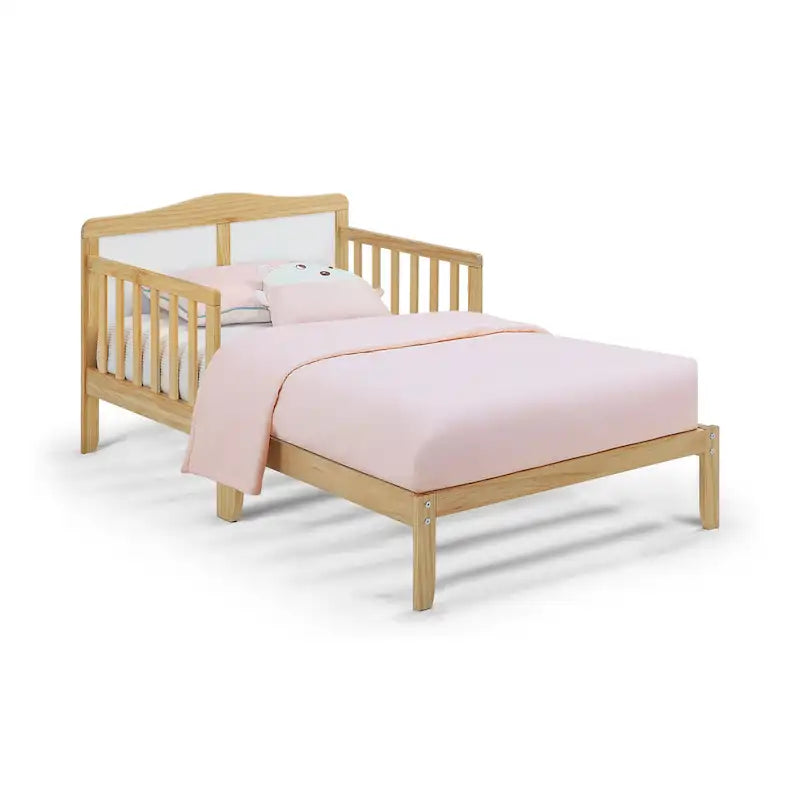 Lit pour tout-petit en bois massif avec barrières de sécurité | Gris/Blanc/Espresso/Noir/Naturel | Simple