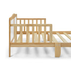 Lit pour tout-petit en bois massif avec barrières de sécurité | Gris/Blanc/Espresso/Noir/Naturel | Simple