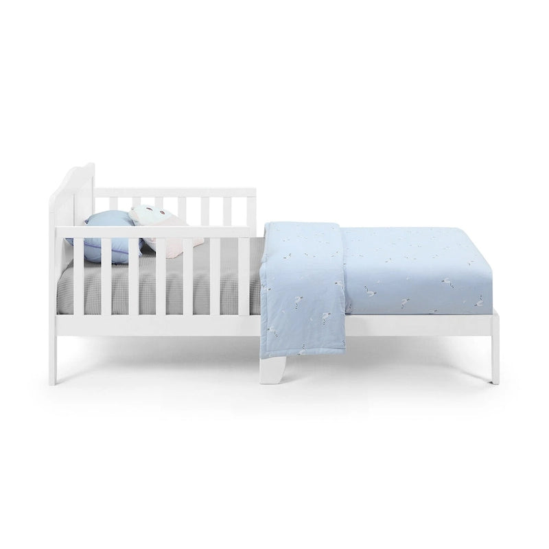 Lit pour tout-petit en bois massif avec barrières de sécurité | Gris/Blanc/Espresso/Noir/Naturel | Simple