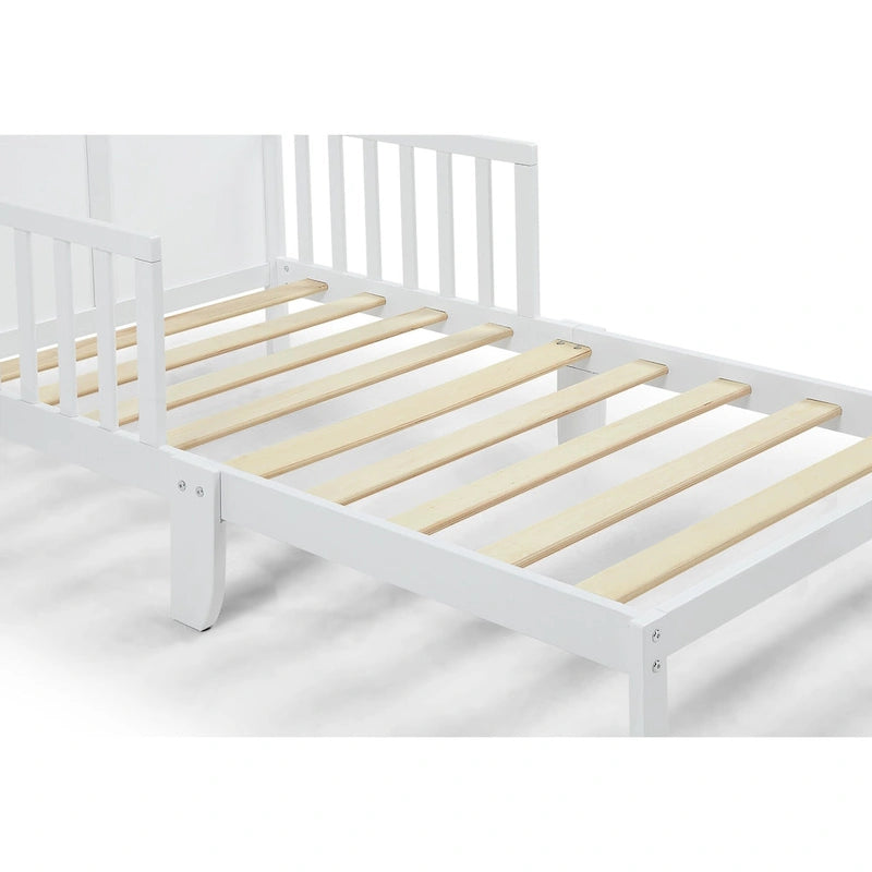 Lit pour tout-petit en bois massif avec barrières de sécurité | Gris/Blanc/Espresso/Noir/Naturel | Simple