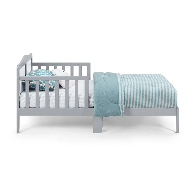 Lit pour tout-petit en bois massif avec barrières de sécurité | Gris/Blanc/Espresso/Noir/Naturel | Simple