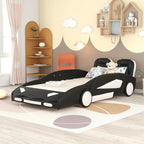 Lit plateforme en forme de voiture de course noir/blanc, jumeau, 1 personne