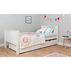 Lit simple classique blanc pour 1 personne (taille jumeau)