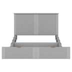 Lit escamotable mural pleine grandeur blanc/gris avec 2 tiroirs et ports USB, 1 place