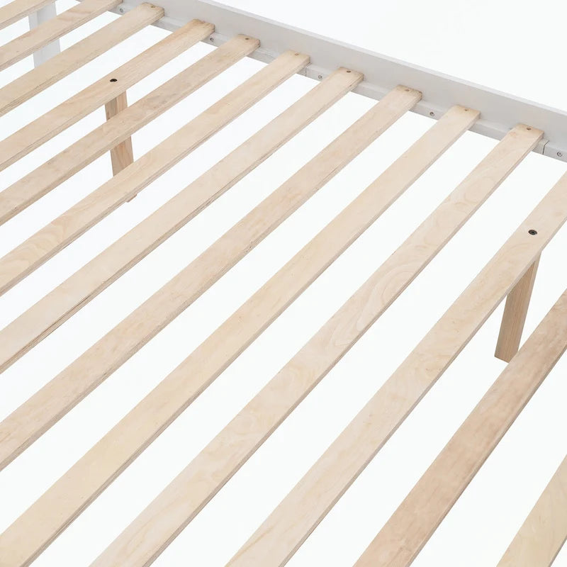 Lit superposé avec escalier espresso/vert/blanc, lits jumeaux superposés avec lit gigogne, 3 couchages