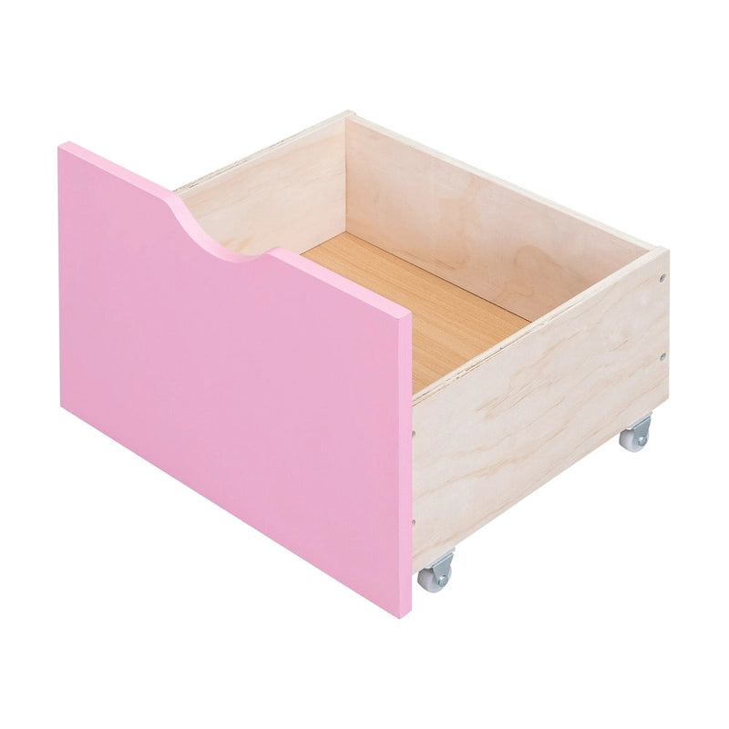 Lit superposé double rose / gris / blanc avec table rabattable – 2 couchages