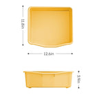 Organisateur de rangement pour jouets d'enfants à 3 niveaux, jaune/rose, avec 6 bacs