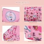 Canapé et fauteuil pour enfants convertibles, sur le thème de l'espace, rose/bleu, 2-en-1, 3-6 ans