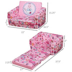 Canapé et fauteuil pour enfants convertibles, sur le thème de l'espace, rose/bleu, 2-en-1, 3-6 ans