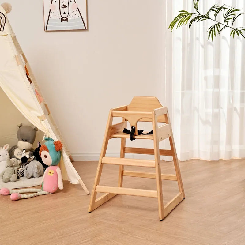 Rehausseur de chaise en bois naturel/noyer/acajou, style chaise haute, 1 enfant