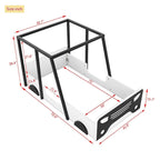 Lit jumeau en bois noir/gris en forme de voiture avec toit, roues et porte – 1 personne