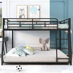 MERAX Metal Floor Bunk Bed, Black