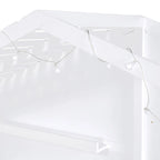 Lit cabane double blanc avec étagères, fenêtre et bande LED – 1 personne