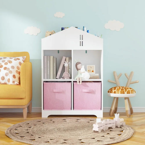 Organisateur de rangement à 2 niveaux avec 2 tiroirs en tissu pliables