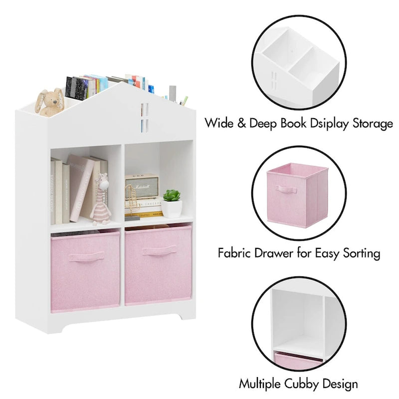 Organisateur de rangement à 2 niveaux avec 2 tiroirs en tissu pliables