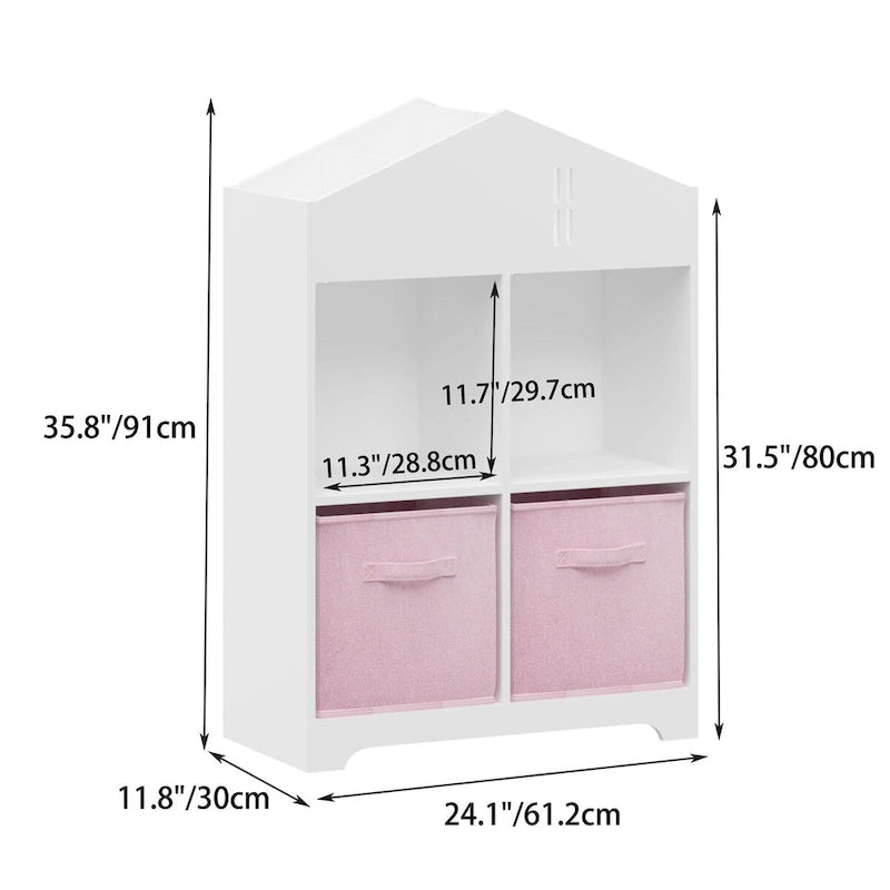 Organisateur de rangement à 2 niveaux avec 2 tiroirs en tissu pliables
