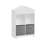 Organisateur de rangement à 2 niveaux avec 2 tiroirs en tissu pliables
