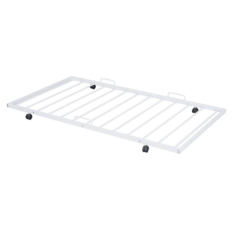 Lit Maison en Métal Rose / Noir / Blanc avec Lit Gigogne Double, pour 2 Enfants