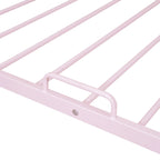 Lit Maison en Métal Rose / Noir / Blanc avec Lit Gigogne Double, pour 2 Enfants