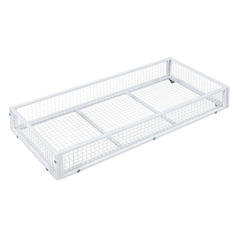 Lit plateforme en métal en forme de maison double avec 2 tiroirs, 1 enfant