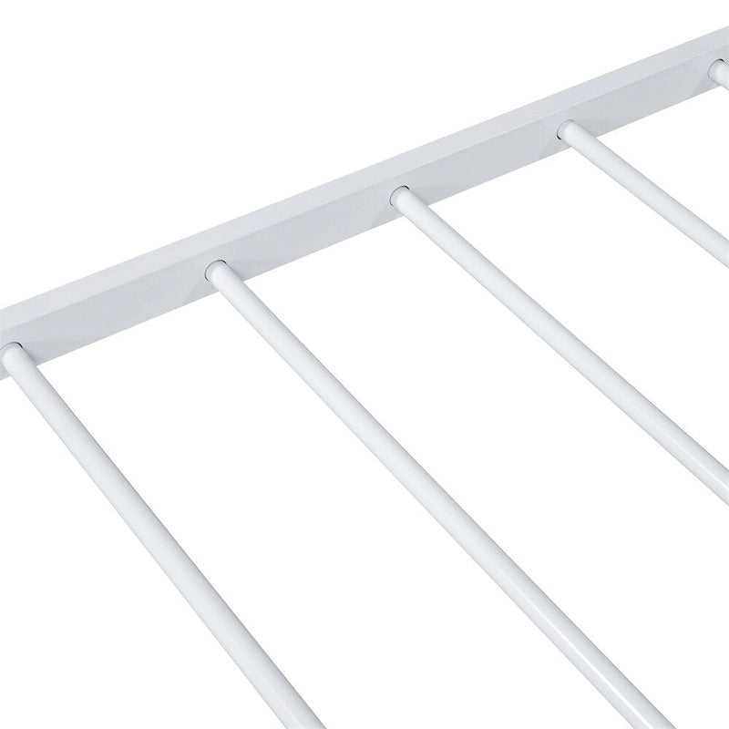 Lit plateforme en métal en forme de maison double avec 2 tiroirs, 1 enfant