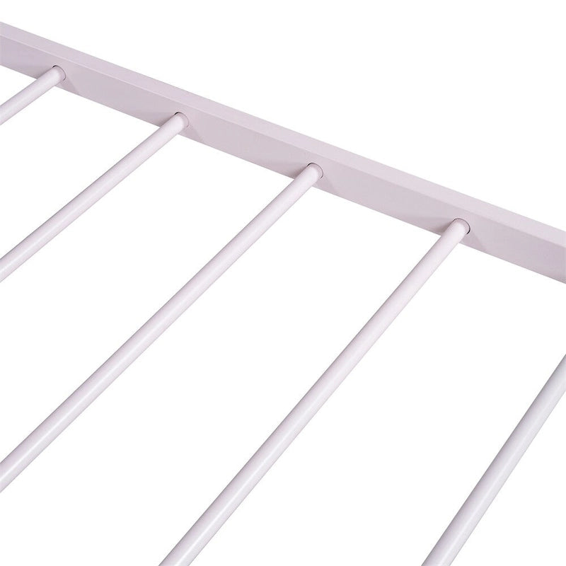 Lit plateforme en métal en forme de maison double avec 2 tiroirs, 1 enfant