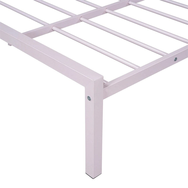 Lit plateforme en métal en forme de maison double avec 2 tiroirs, 1 enfant